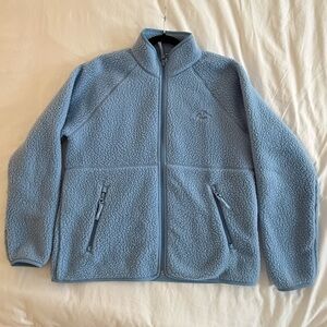 Aritzia TNA Polartec Mock Neck Zip Up Fleece Jacket, Blue size Medium